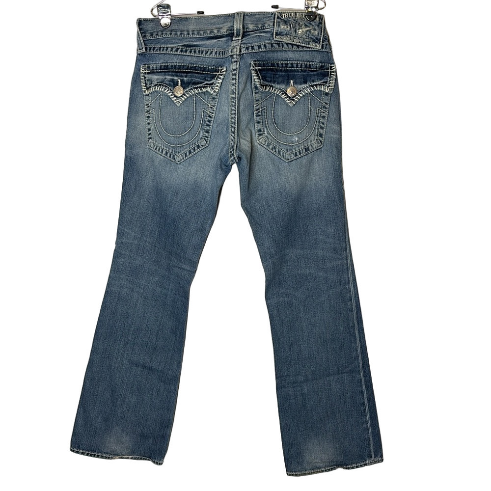 True Religion Distressed Billy Big T Blue Straight Leg Jeans